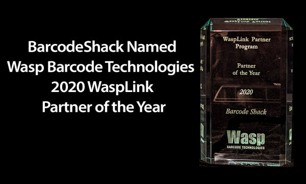 Wasp Barcode Technologies Awards BarcodeShack as 2020 WaspLink Partner of the Year